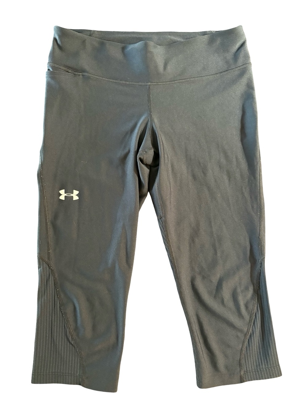 Under Armour Black Heatgear Womenswear Capri Leggings with Logo Size LG